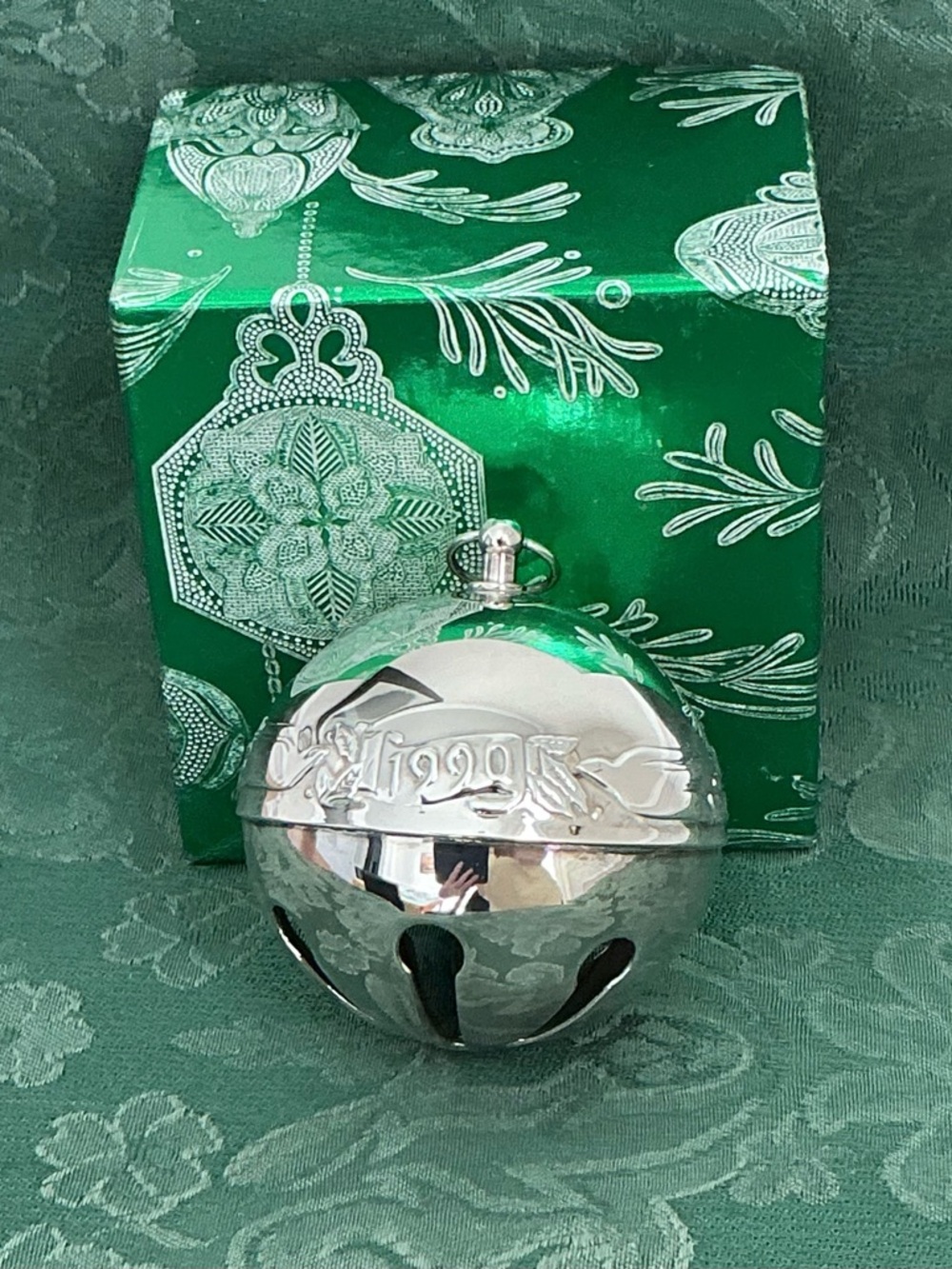 Vintage 1990 Wallace Silversmiths Collectible Christmas Sleigh Bell Ornament EUC